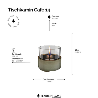 Tischkamin Cafe 14 Porzellan