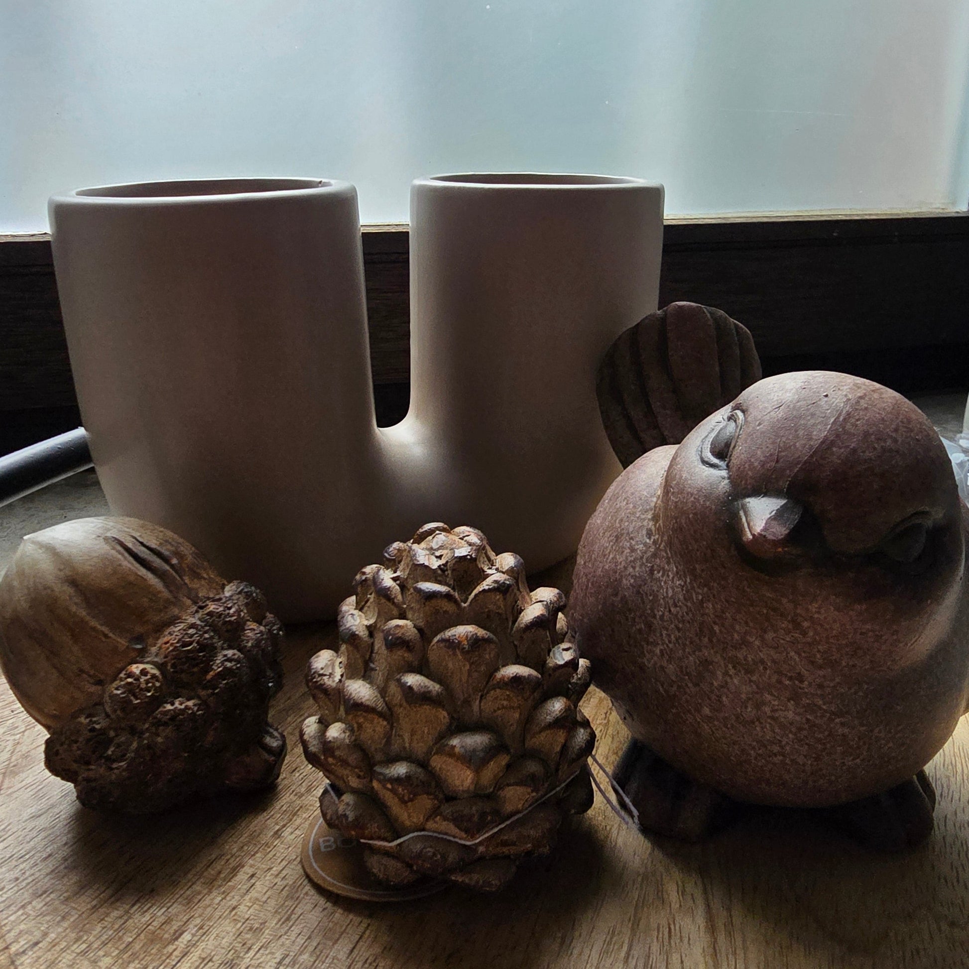 Herbstdeko Vogel Vase 