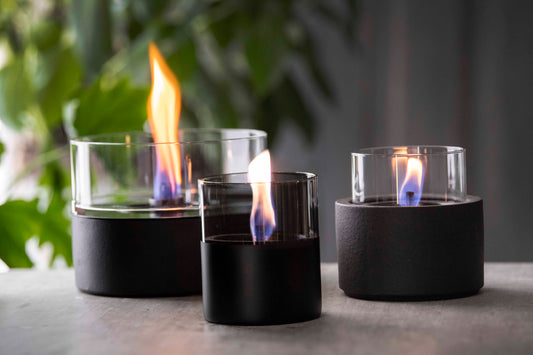 Tischkamin Lilly schwarz Rauchglas