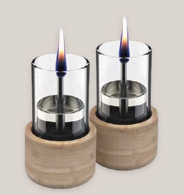 Tischkamin Candle 70 natural Bamboo - 2er Set