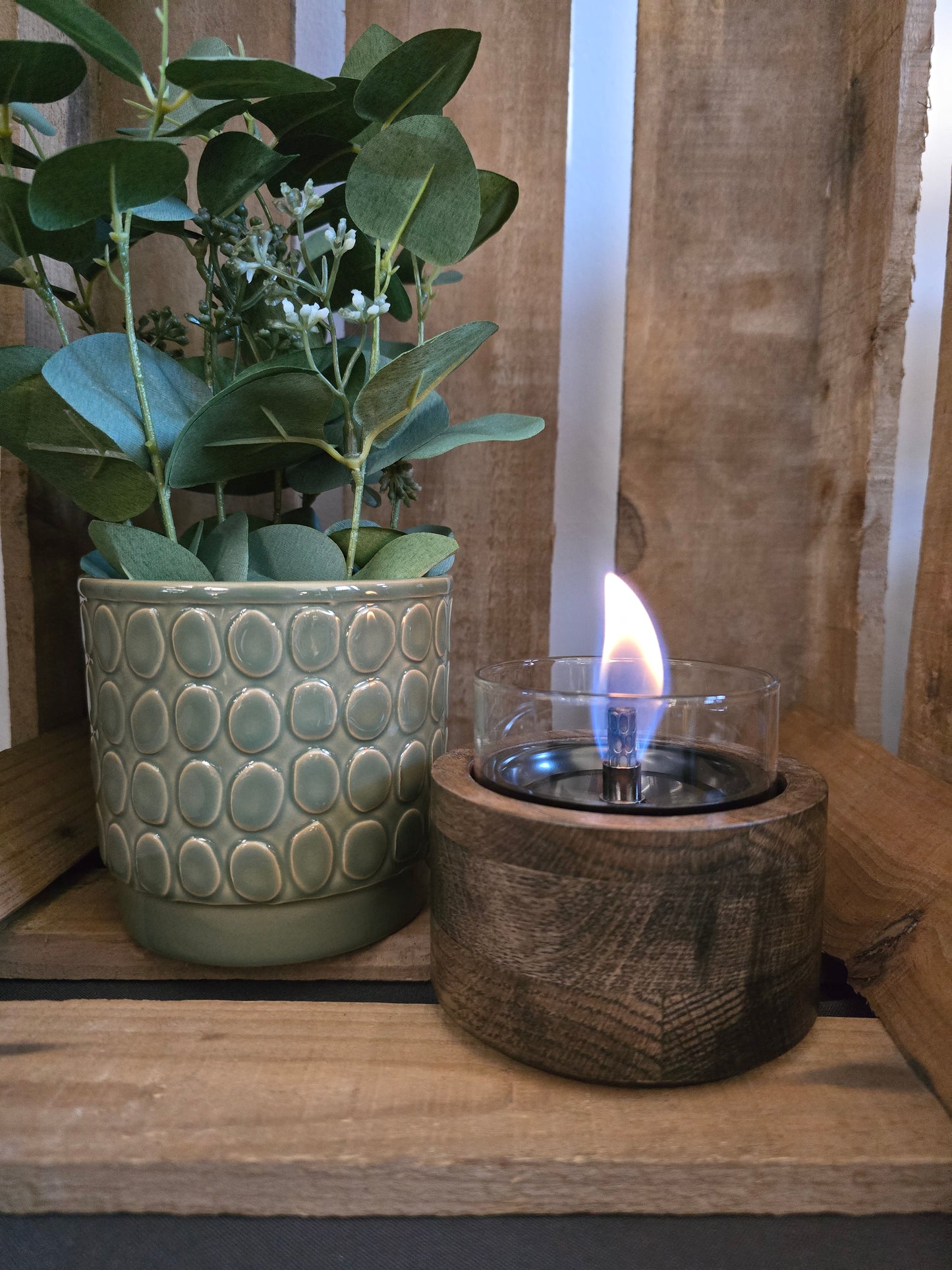 Tischkamin Lotus - mocha oak